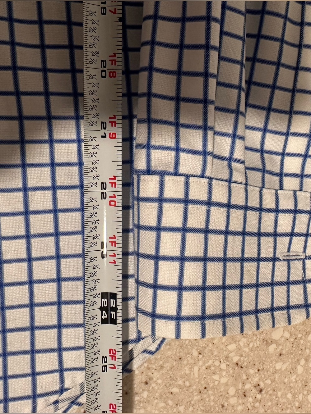 Joseph & Feiss Men's Non-Iron Dress Shirt - White & Navy Windowpane Check XL - Picture 12 of 14
